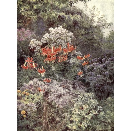 Charm of Gardens 1910 Kentish Garden in Autumn Canvas Art - George S Elgood (24 X 36)