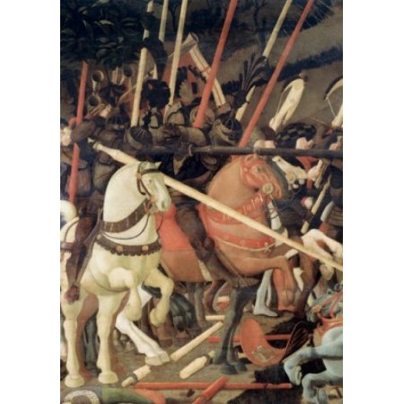 Battle of San Romano (Detail) Ca 1455 Paolo Uccello (1397-1475 Italian) Tempera on Wood Panel Galleria Degli Uffizi Florence Italy Canvas Art - Paolo