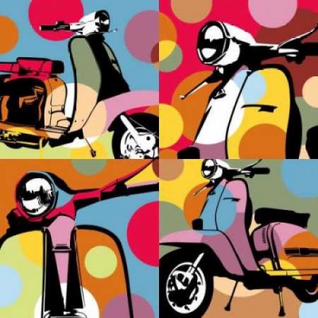 Scooter Pop Canvas Art - Lobo (24 X 24)