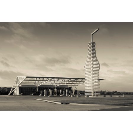 Pop Bottle Sculpture on Route 66 at Dawn Arcadia Oklahoma County Oklahoma USA Canvas Art - Panoramic Images (18 X 24)