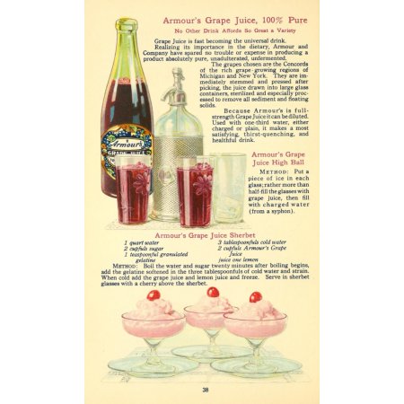 The Business of Being a Housewife 1917 Armours Grape Juice & Grape Juice Sherbert Canvas Art - (18 X 24)