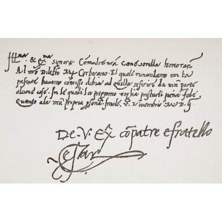 Autograph Letter of Cesare Borgia 1475 or 1476 - 1507 to Isabella Gonzaga from the Life of Cesare Borgia by Rafael Sabatini Published by Bretanos Circ