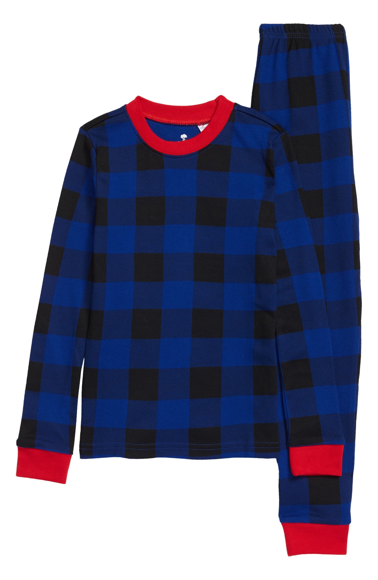 Tucker + Tate Kids' Fitted Two-Piece Pajamas in Blue Surf Buffalo Check at Nordstrom, Size 6