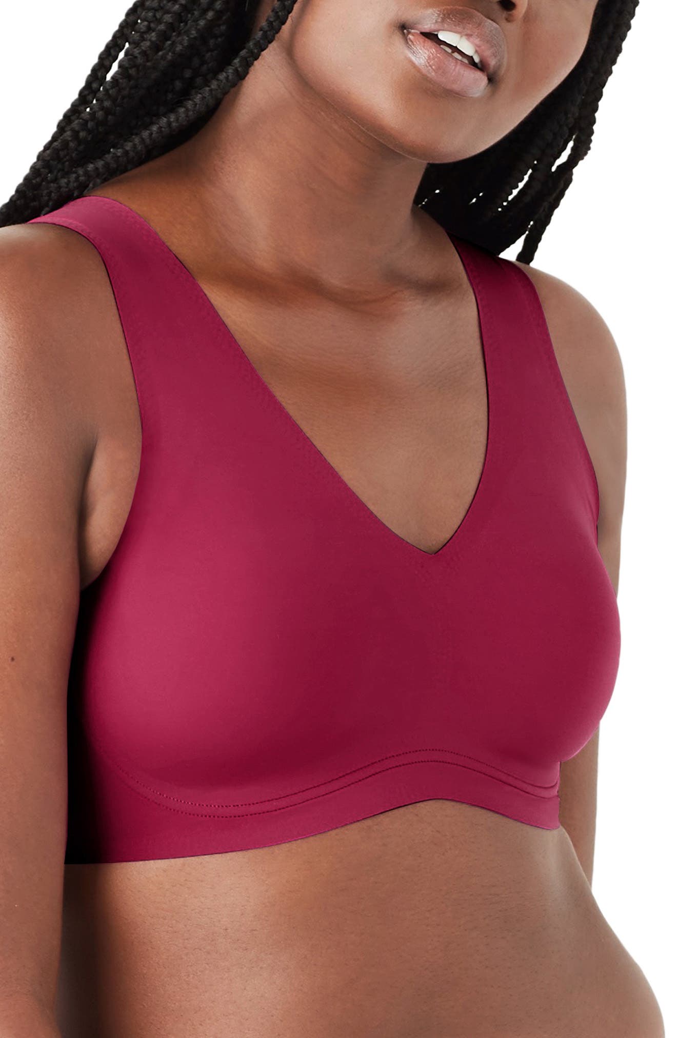 True & Co. True Body Lift V-Neck Bralette in Beet Red at Nordstrom, Size Large