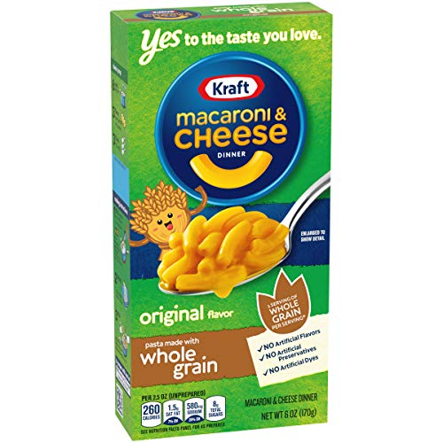 Kraft Original Flavor Whole Grain Macaroni and Cheese Meal (6 Oz Boxes, Pack of 12) thumbnail