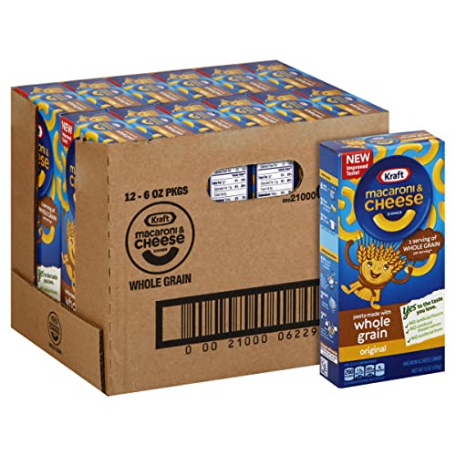 Kraft Original Flavor Whole Grain Macaroni and Cheese Meal (6 Oz Boxes, Pack of 12) thumbnail