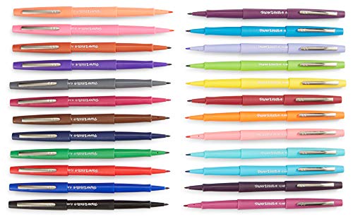 Paper Mate Flair Felt Tip Pens | Medium Point 0.7 Millimeter Marker Pens | Back to School Supplies for Teachers & Students | Assorted Colors, 24 Count thumbnail