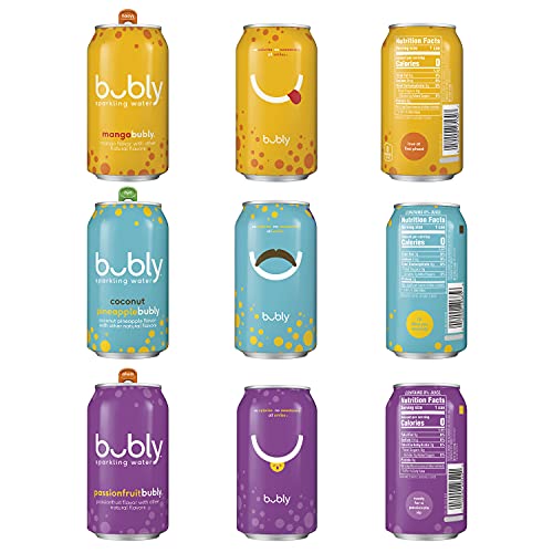 Bubly Sparkling Water  Sunshine & Smiles 3 Flavor Variety Pack  12 Oz Cans  18 Pack thumbnail