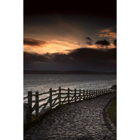 A Stone Path Along the Water Holy Island Berwick Northumberland England Canvas Art - John Short Design Pics (11 X 17)