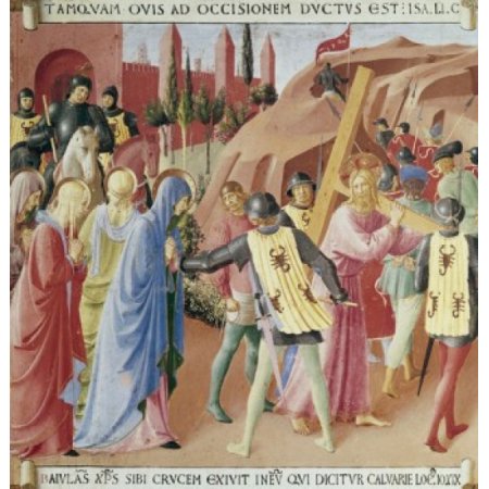 On the Way to Calvary 1438-1445 Fra Angelico (ca1395-1455 Italian) Fresco Museo Di San Marco Florence Italy Canvas Art - Fra Angelico (18 X 24)