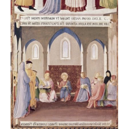 Christ Among the Doctors 1438-1445 Fra Angelico (ca1395-1455 Italian) Fresco Museo Di San Marco Florence Italy Canvas Art - Fra Angelico (18 X 24)