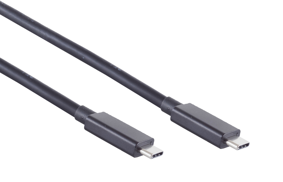Shiverpeaks ®-BASIC-S--USB-C Verbindungskabel--USB Kabel Typ-C Stecker Auf Typ C Stecker, 4.0 Gen 3x2, Schwarz, 0,25m (BS13-65005)