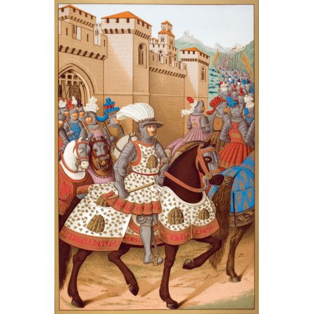 Louis Xii and His Army Leaving Alexandria on April 24 1507 on Way to Invade Genoa from Miniature by Jean Marot Canvas Art - Ken Welsh Design Pics (22