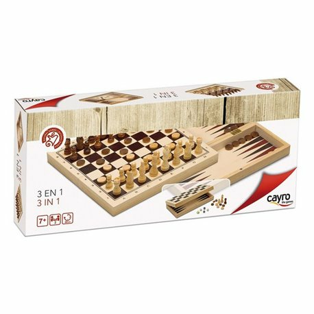 Cayro 3-in-1 Combo Chess Classic Game 2-Players Ages 7+ (CLA606481)