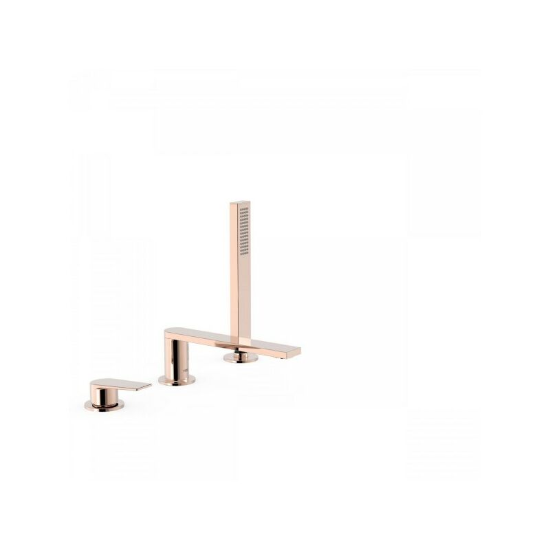 Mitigeur Bain D'étagère Avec Douchette Anticalcaire or ROSE - TRES 21116101OP