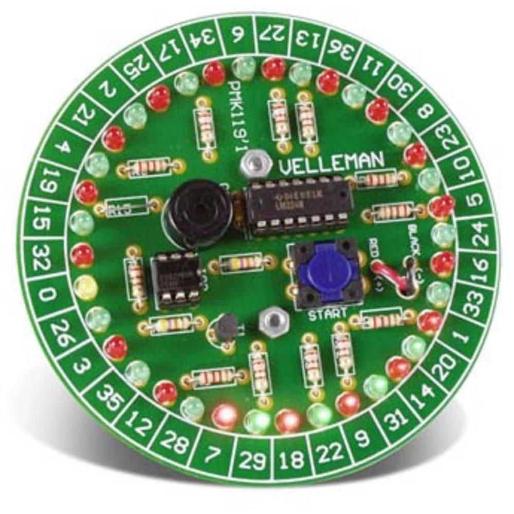 Whadda WSG119 LED Kit Roulette LED Assembly Kit , Fun DIY Project