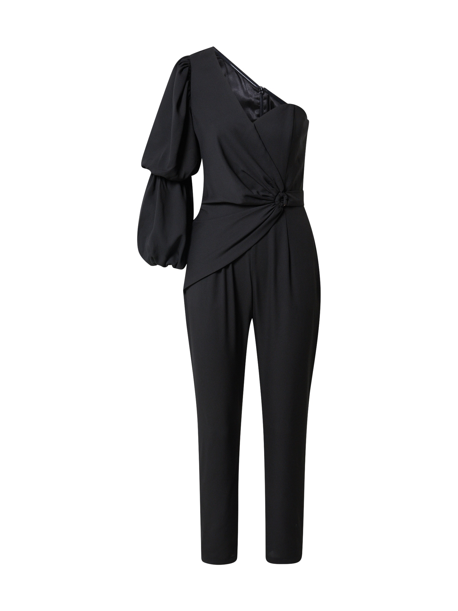 Chi Chi London Women's Plunge Sequin Wrap MIDI Dress in Black | Size: 16