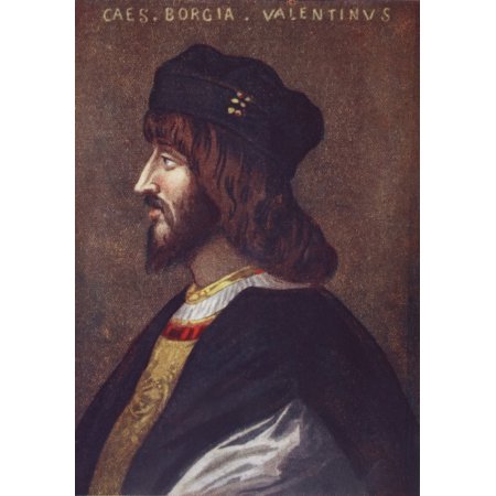 Portrait of Cesare Borgia 1475 or 1476 - 1507 from the Life of Cesare Borgia by Rafael Sabatini Published by Bretanos Circa 1912 Canvas Art - Ken Wels
