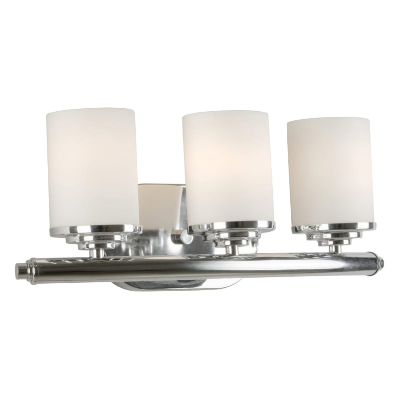 5105-03-05-Forte Lighting-Ames - 3 Light Bath Bar-7 Inches Tall and 18 Inches Wide-Chrome Finish