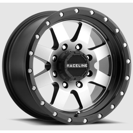 Raceline 935MC-DEFENDER 17  Cast Aluminum Wheel  DEFENDER MACHINED CC 17X9 6X139.7 0mm Fits Select: 2015-2018 CHEVROLET SILVERADO K1500 LT  2014 CHEVR