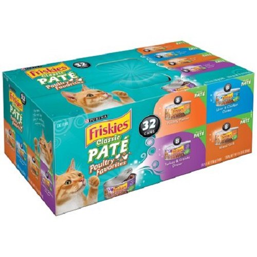 Purina Friskies Wet Cat Food, Classic Pate Poultry Favorites Variety Pack, 5.5 Oz Cans, Pack of 32... Give Your Precious Pet a Nice Treat