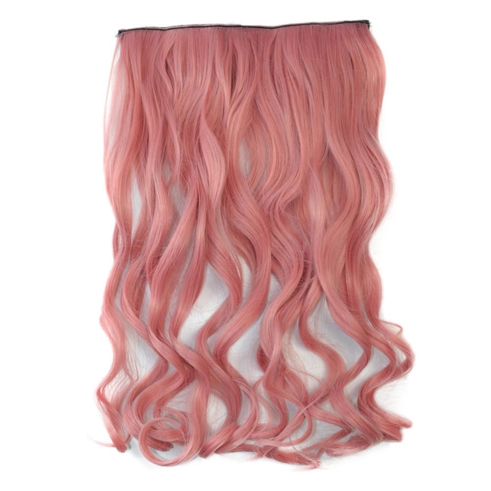 Colorful 5 Cards Wig Hair Extension Smog Pink 5C-2312#