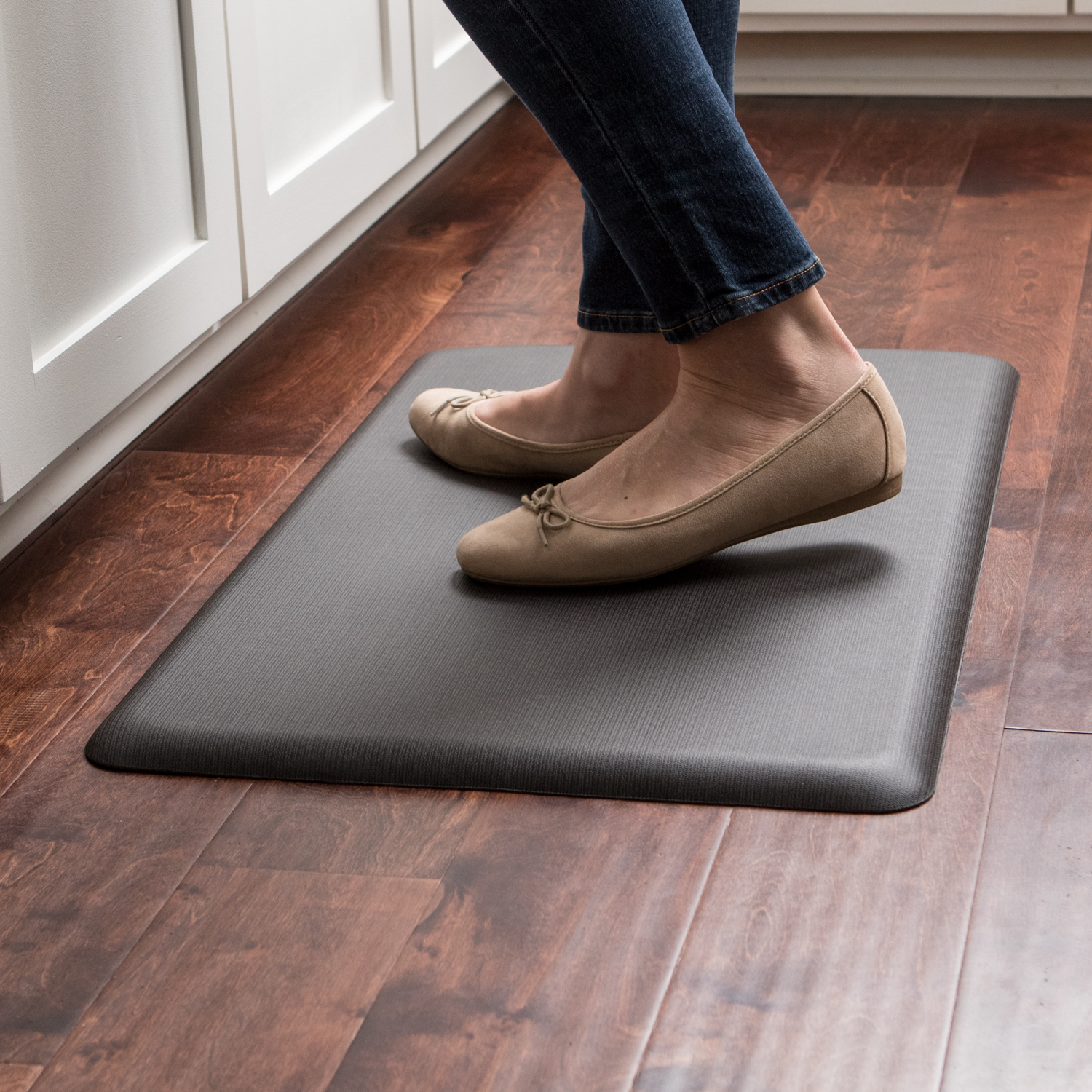 NewLife by GelPro Designer Comfort Mat, 18x30, Grasscloth Charcoal