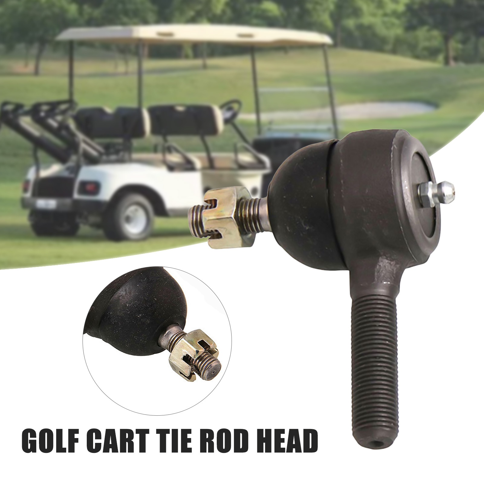 2Pcs Durable High Strength Ball Heads Iron Tie Rod Ends 7540 7539 for Golf Cart Motorcycle Club Car