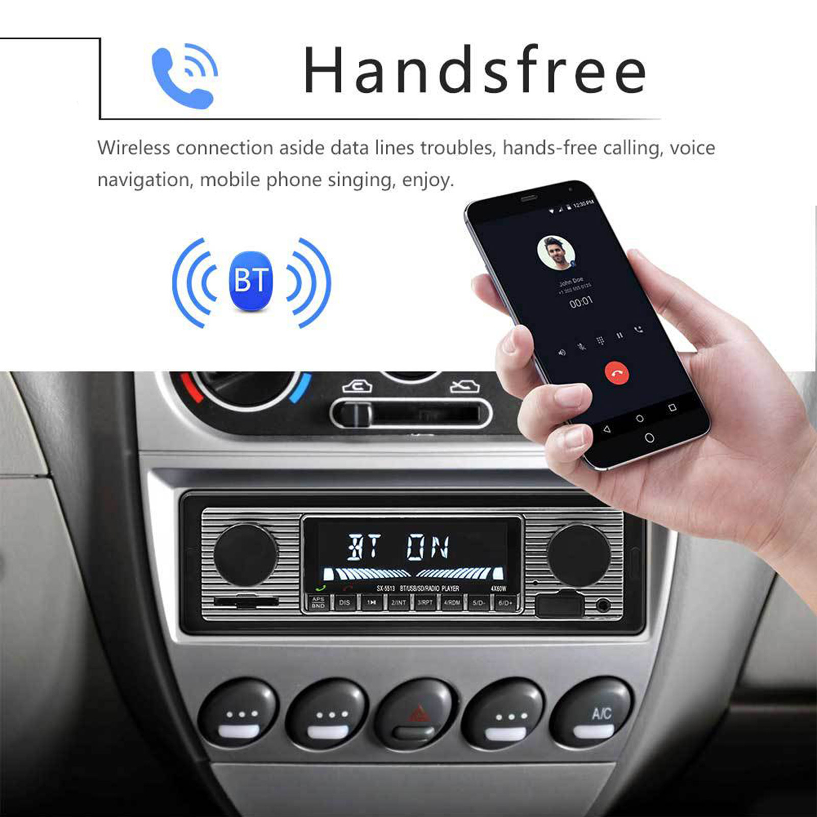 5513 Car MP3 Player Bluetooth-compatible Call U Disk Reading Card Insert Radio Player for Vehicles thumbnail