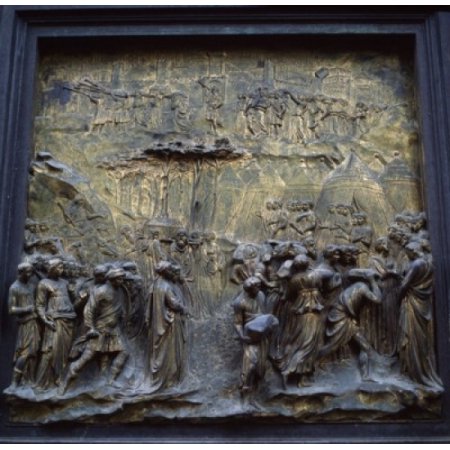 Italy Florence Florence Baptistery Gates of Paradise - Eastern Doors by Lorenzo Ghiberti (circa 1378-1455) Canvas Art - Lorenzo Ghiberti (24 X 36)