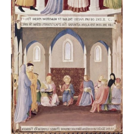 Christ Among the Doctors 1438-1445 Fra Angelico (ca1395-1455 Italian) Fresco Museo Di San Marco Florence Italy Canvas Art - Fra Angelico (24 X 36)