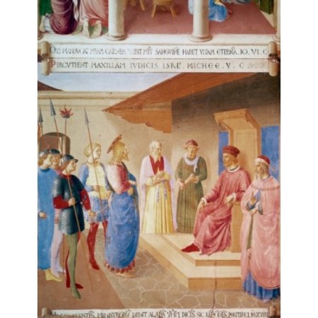 Christ Before Herod 1428-1445 Fra Angelico (1387-1455 Italian) Museo Di San Marco Florence Canvas Art - Fra Angelico (24 X 36)