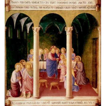 Communion of the Apostles 1438-1445 Fra Angelico (ca1395-1455 Italian) Fresco Museo Di San Marco Florence Italy Canvas Art - Fra Angelico (24 X 36)