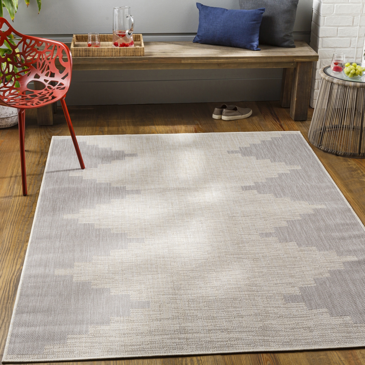 Malibu MBU-2313 7 10  X 10  Rectangle Rug in Ivory and Taupe