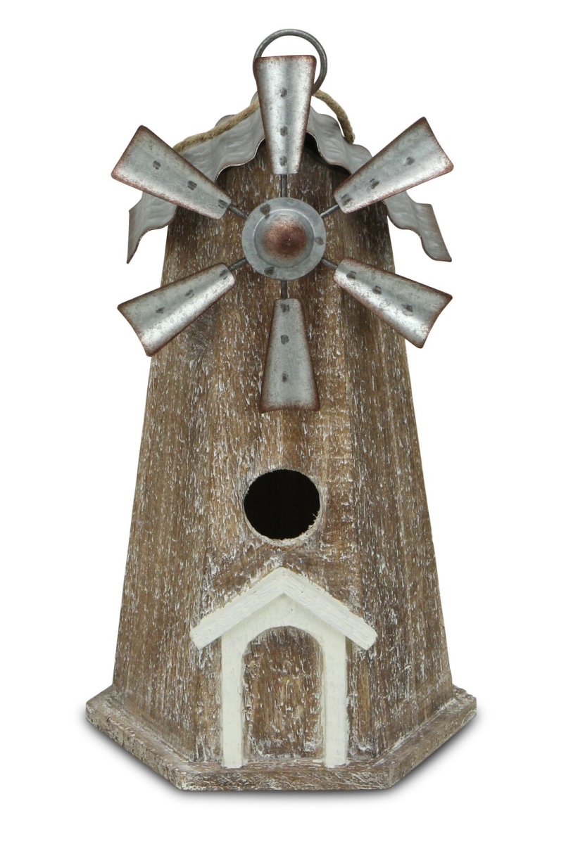 5325 Wood & Metal Windmill Birdhouse