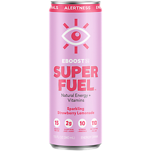 Super Fuel Sparkling Natural Energy Drink - Strawberry Lemonade (12 Drinks / 11.5 Fl. Oz. Each)
