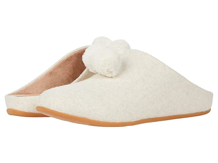 FitFlop Chrissie Pompom Slipper - Ivory/Off White