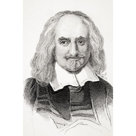 Thomas Hobbes 1588-1679 English Philosopher and Political Theorist from Old Englands Worthies by Lord Brougham and Others Published London Circa 1880s