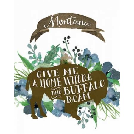 Montana Blue Buffalo Canvas Art - Tara Moss (22 X 28)