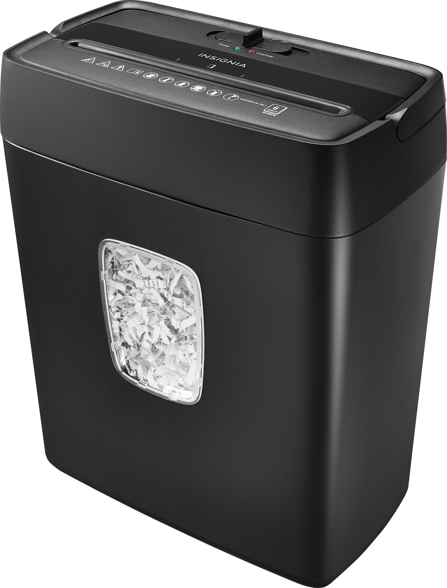 Color Black Insignia™ - 6-Sheet Crosscut Shredder - Black