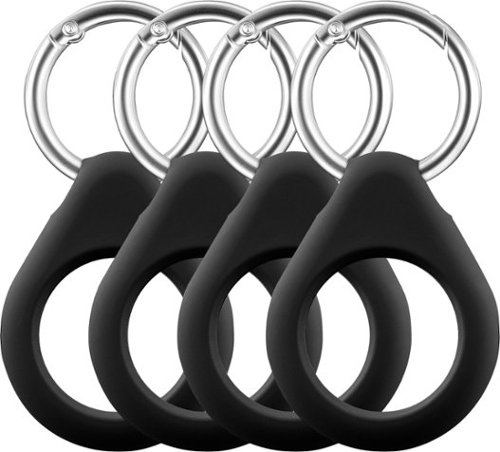 Insignia - Key Ring Case for Apple AirTag (4-Pack) - Black