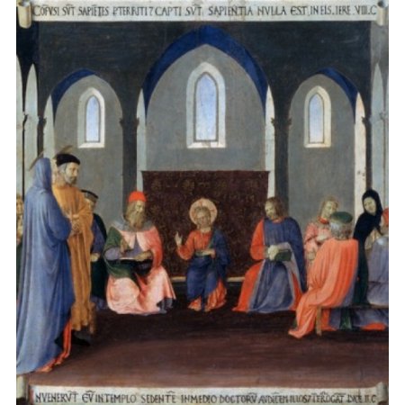 The Story of the Life of Christ Dispute with the Doctors Fra Angelico (1387-1455 Italian) Museo Di San Marco Florence Italy Canvas Art - Fra Angelico