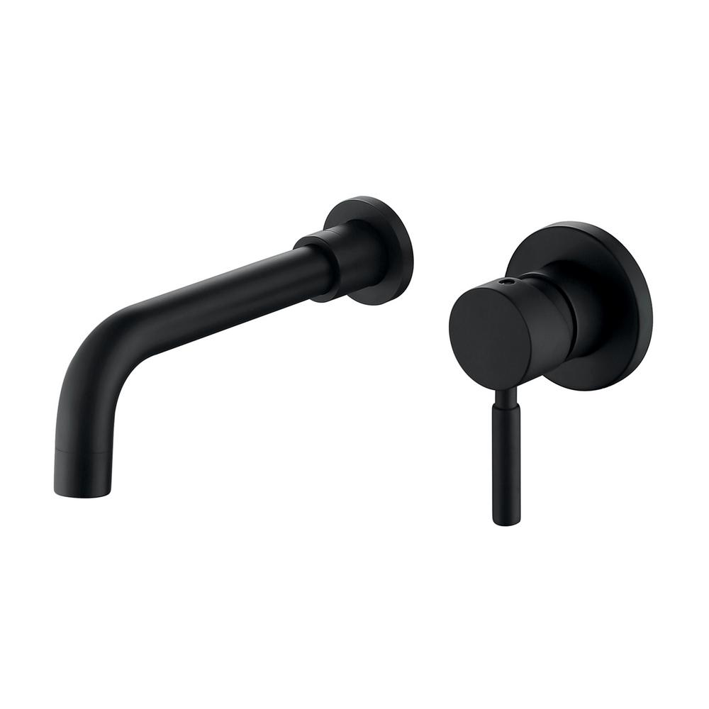 Parrot Uncle Verlyn Single Handle Wall Mount Bathroom Faucet in Matte Black
