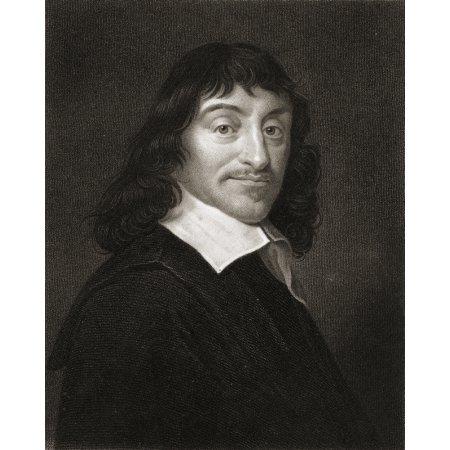 Rene Descartes 1596-1650 French Mathematician Scientist and Philosopher from the Book Gallery of Portraits Published London 1833 Canvas Art - Ken Wels