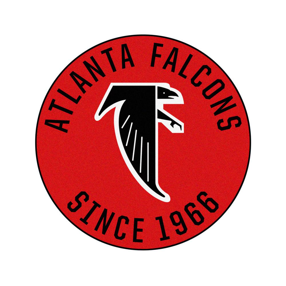Red 2 Ft. 3 in. Round Atlanta Falcons Vintage Area Rug