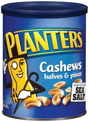 Planters Cashew Halves and Pieces Made with Sea Salt, 16-Ounce Units (Pack of 4)