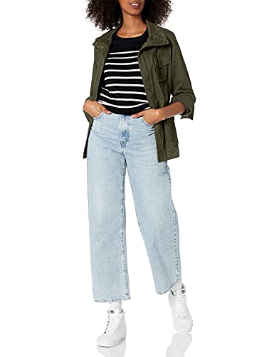 Amazon Essentials Women's Long-Sleeve Lightweight Crewneck Sweater Available in Plus Size  Black Grey White Stripe  Medium thumbnail