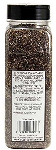 Olde Thompson Black Pepper Coarse Ground, Club Size 16 Oz. Ideal for Encrusting Pork Chops , Steak and Fish thumbnail