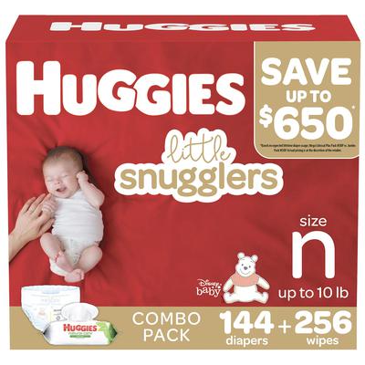 Huggies Little Snugglers Diapers, Newborn & Wipe Combo