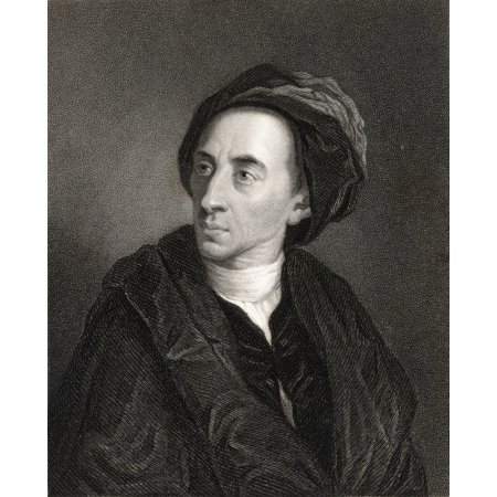 Alexander Pope 1688-1744 English Poet and Satirist from the Book Gallery of Portraits- Published London 1833 Canvas Art - Ken Welsh Design Pics (13 X